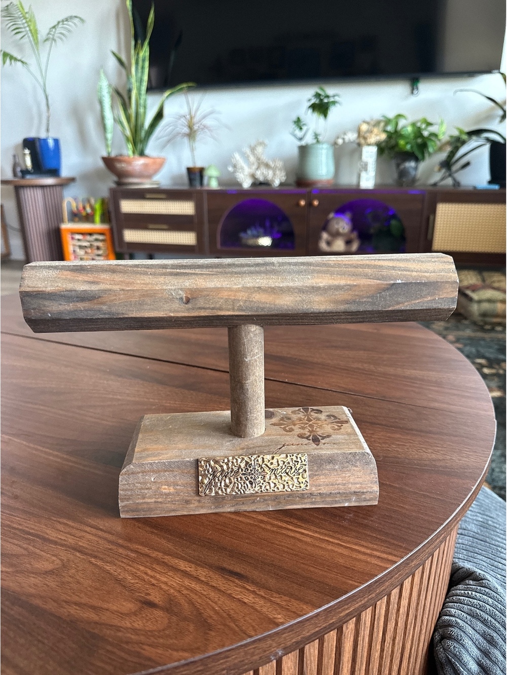 Rustic Wooden Jewelry or Bracelet Display Stand